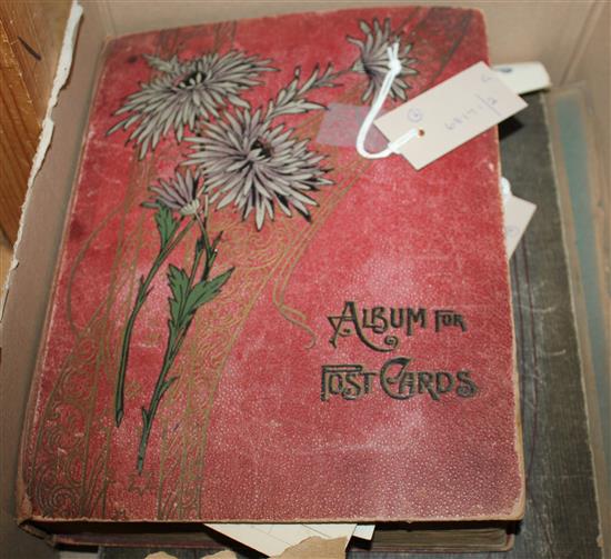 Two postcard albums, inc early 20C, British and foreign topographical, actresses, etc (approx 300)